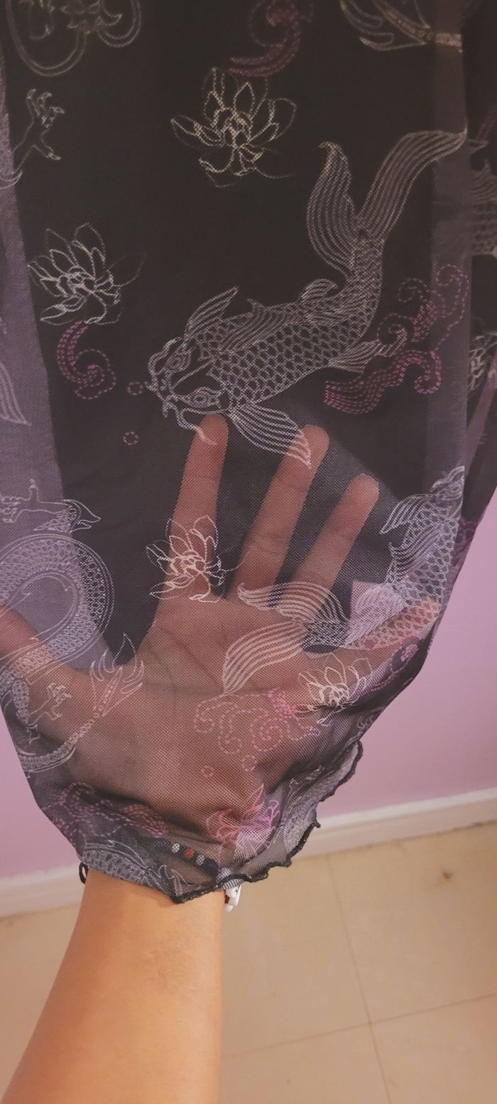 Robe courte moulante motif dragon et carpe - photo numéro 6