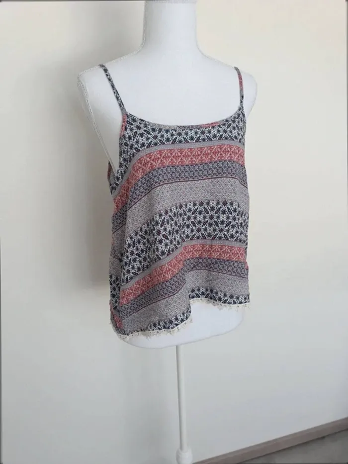 🧡 Top léger à bretelles bohème – Taille S