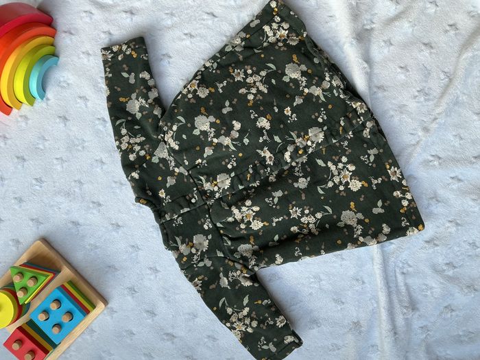 robe manches longues kaki fleurie ouverture totale au dos 3 mois petit bateau - photo numéro 7