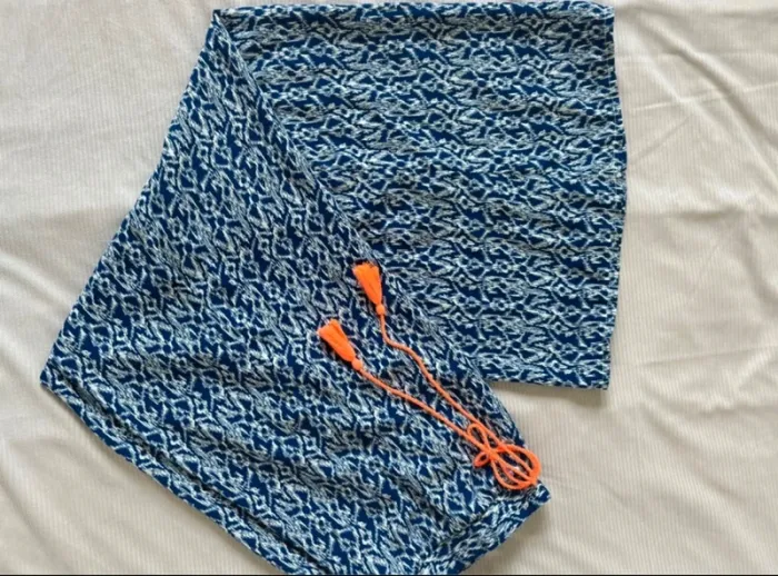 Jupe longue bohème bleu blanc taille L legere