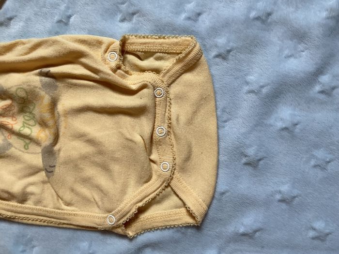 body manche longues jaune ouverture devant absorba 1 mois - photo numéro 4