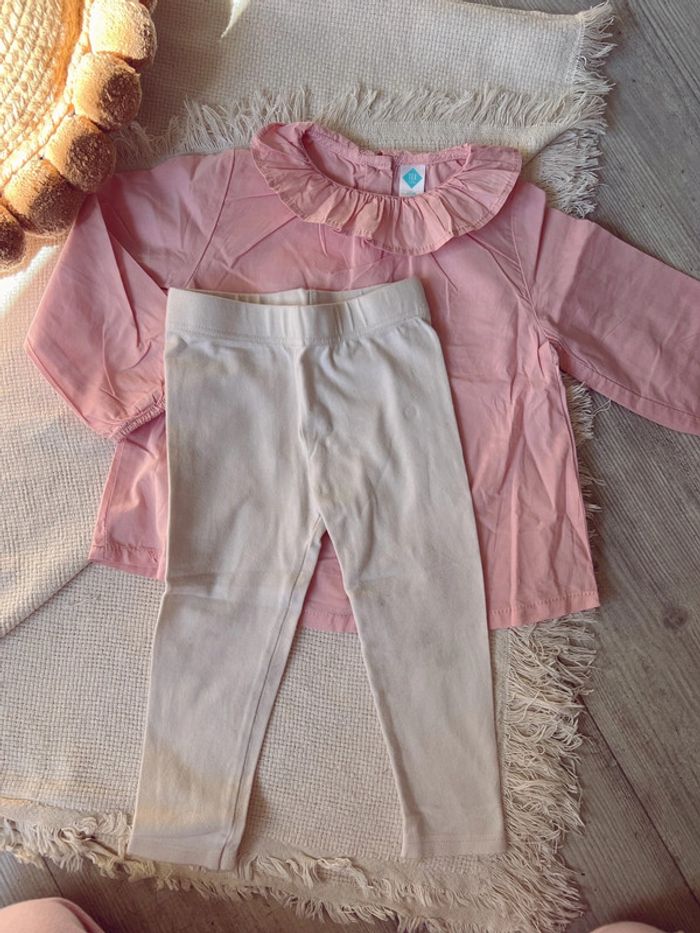 Ensemble blouse et legging blanc 18 mois 86 - photo numéro 4