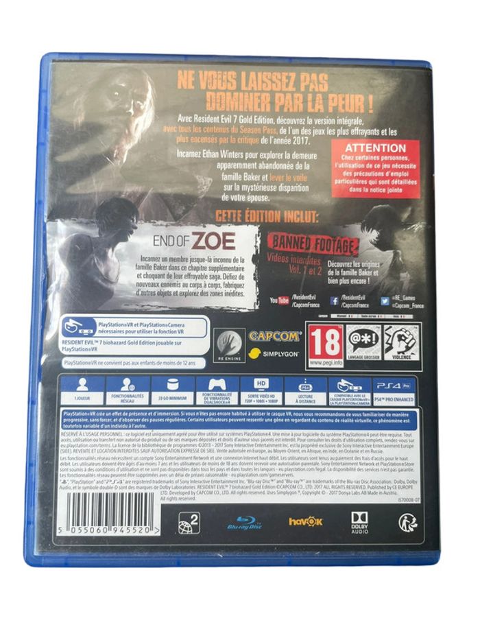 Jeu vidéo Résident Evil Biohazard Gold édition sur console PlayStation 4 / PlayStation Vr - photo numéro 2
