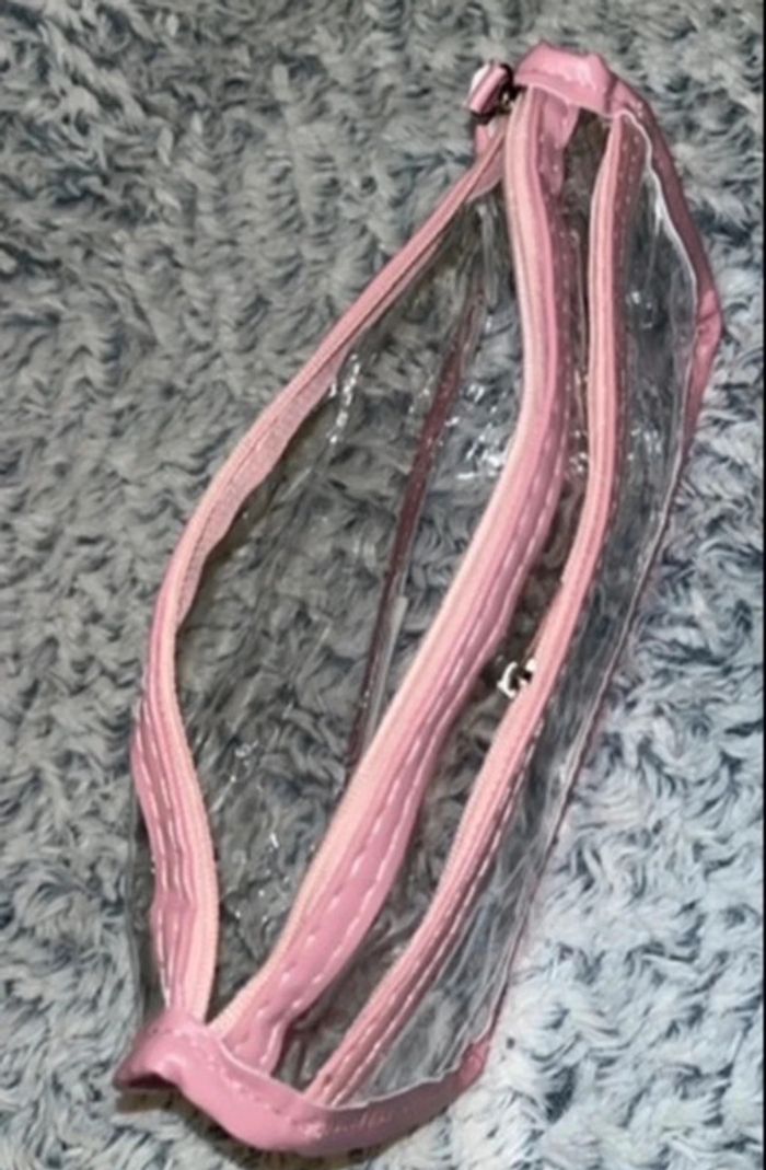 [NEUVE] Leadrop Trousse à crayons double couche transparente étanche rose - photo numéro 3