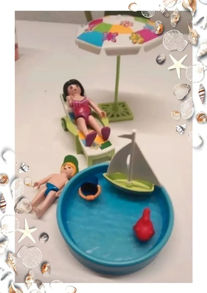 Playmobil pataugeoire 4864 avec 2 playmobils et le petit bateau - photo numéro 2