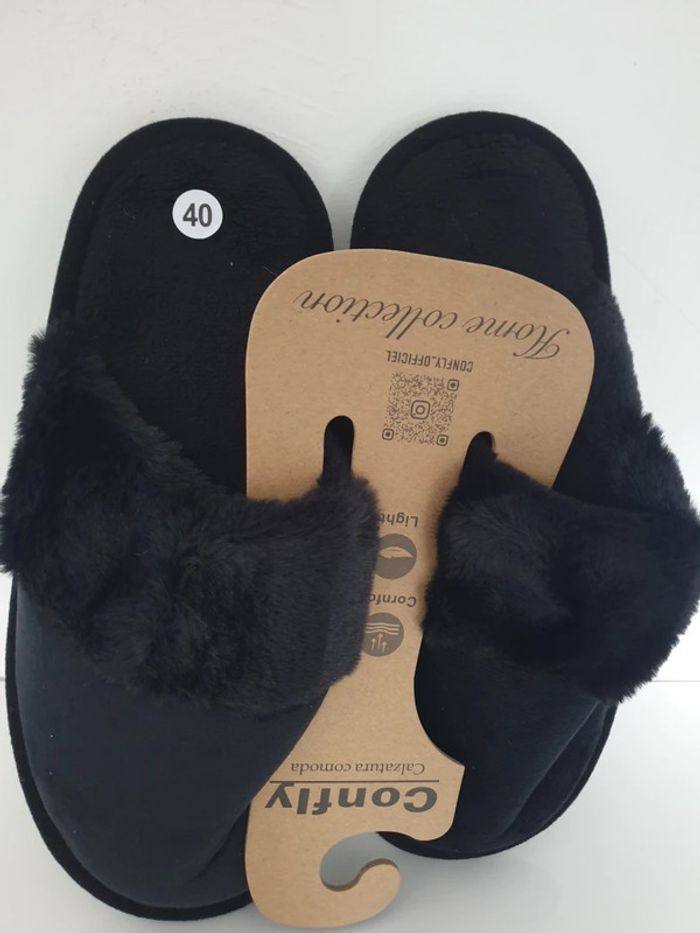 Pantoufles noires hiver pointure 40