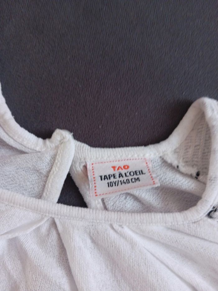 T-shirt fille été 10 ans blanc Tape à l'œil Manche volant - photo numéro 3