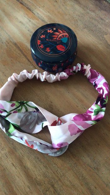 Bandeau headband rose poudré fleurie été 2021