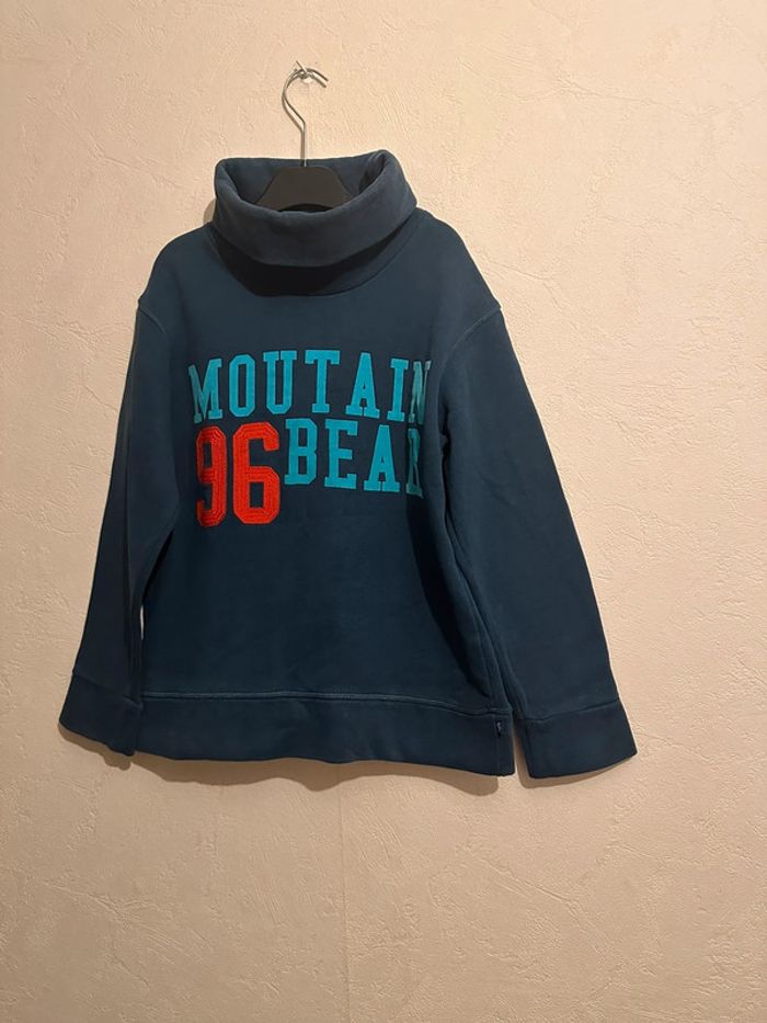 Sweat à col roulé bleu imprimé garçon 10 ans Okaïdi - photo numéro 2