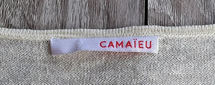 Pull fin jaune paille Camaïeu, taille 40 - photo numéro 4
