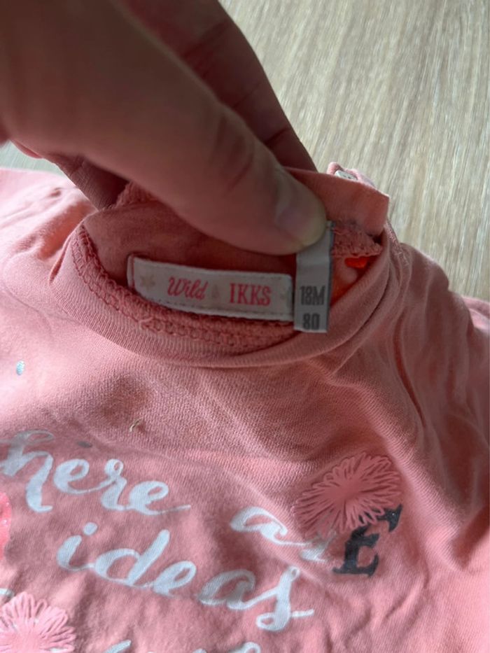 T-shirt manches longues IKKS roses - photo numéro 3