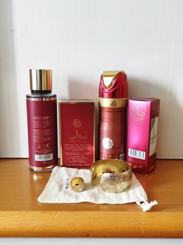 Coffret parfum Princesse d'Arabie et bijoux acier inoxydable (6 pièces)