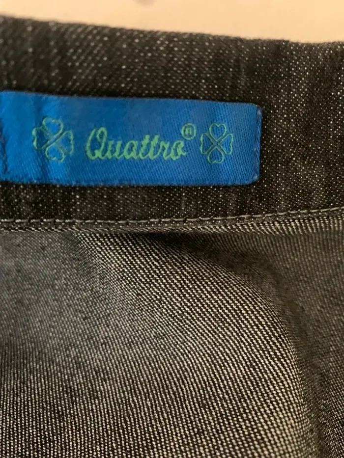 Tailleur Quattro jupe et veste en jean noir gris taille 44 - photo numéro 14