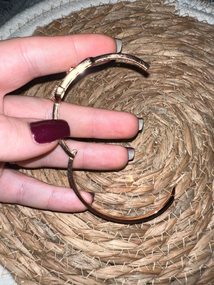 Bracelet rose gold cœur femme or jonc acier inoxydable bijou - photo numéro 5