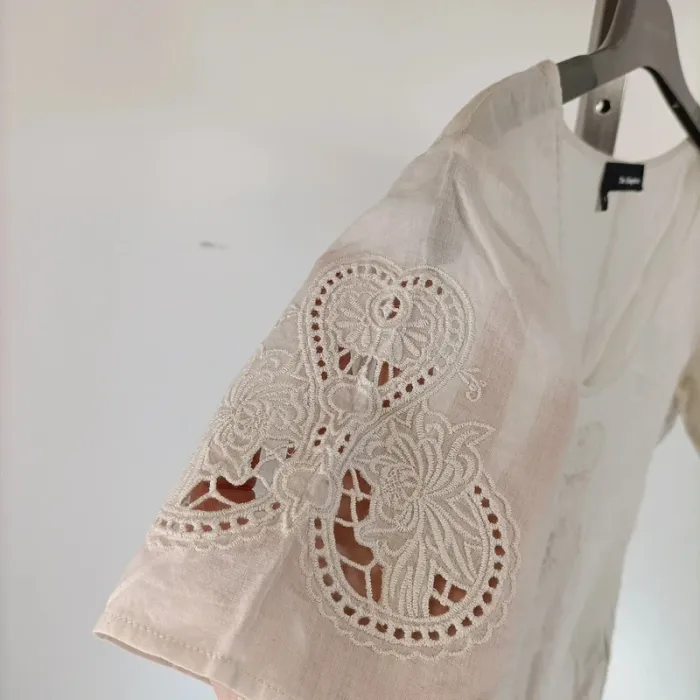 T-shirt brodé The Kooples - 100% coton - Taille S - A163 - photo numéro 4