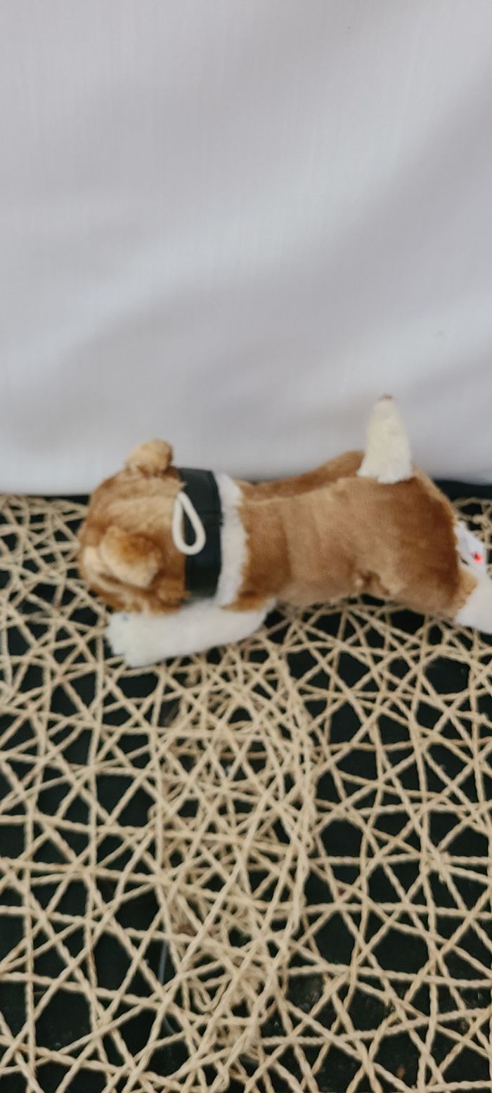 Peluche bouledogue canine collier noir - photo numéro 3