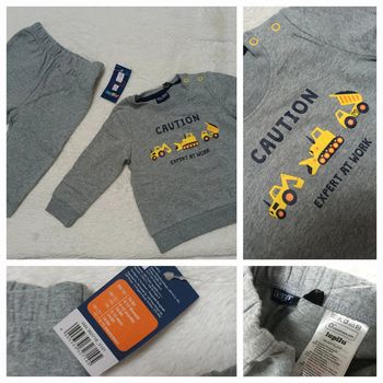 Joli ensemble gris 6/12 mois 74/80 cm neuf avec étiquette 🏷