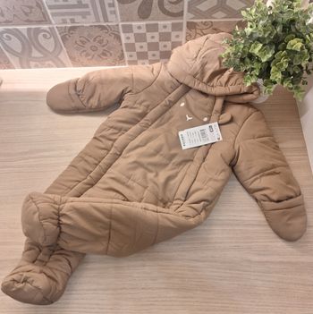 Combinaison pilote à capuche avec moufles et double zip bébé mixte marron Gémo taille 12M