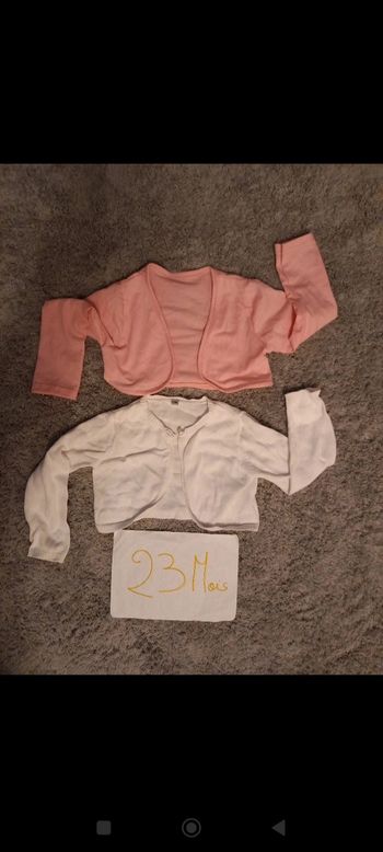 Lot de 2 Boléros 23/24mois