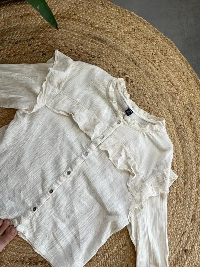 Chemise à volants beige Kiabi - photo numéro 3