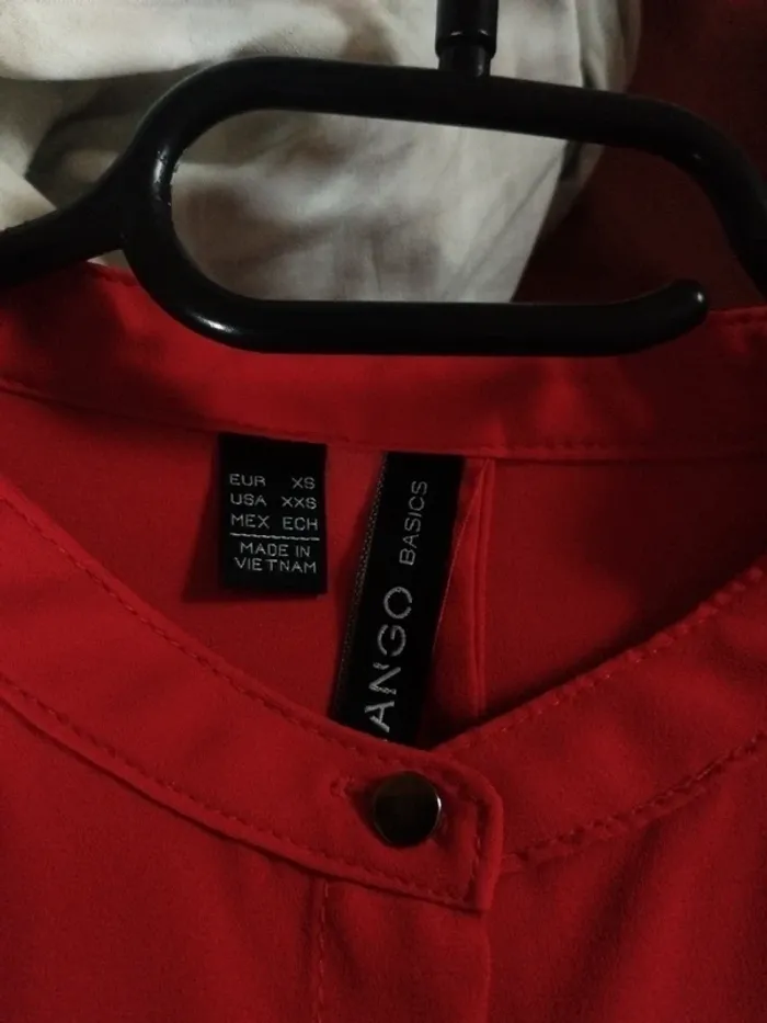 Chemise en mousseline rouge Mango XS - photo numéro 2