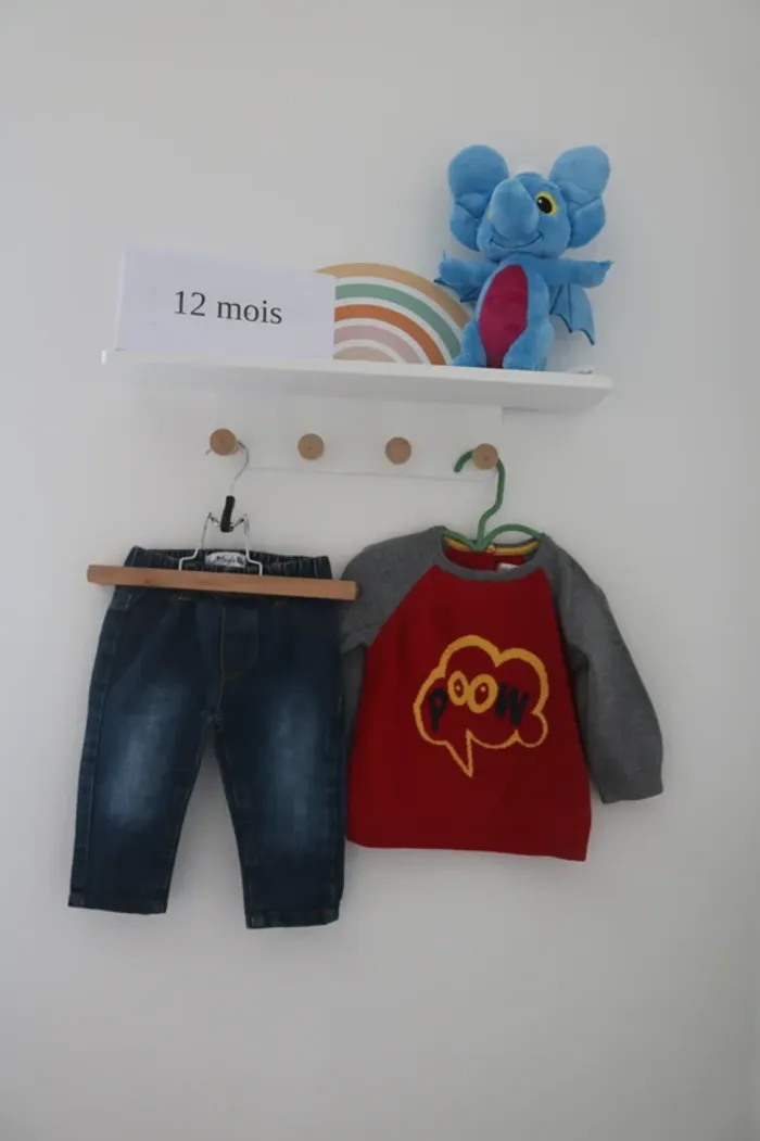 Ensemble pull Kimbaloo et pantalon Bougli bougla 12 mois