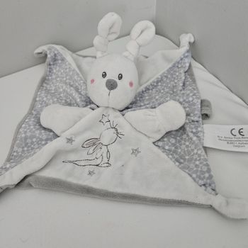 Doudou lapin kiabi blanc gris