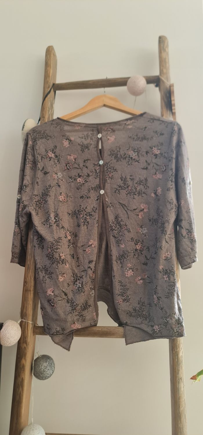 Pull taille 42 XL Esprit fleuri - photo numéro 2