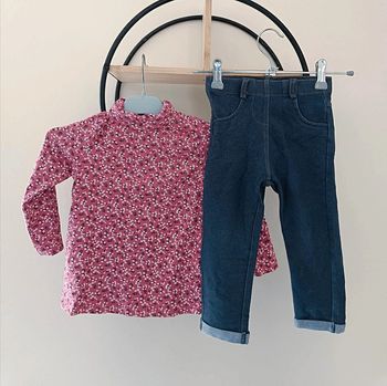 23-24 mois 2 ans ensemble teeshirt col roulé tape a l'oeil et pantalon kiabi