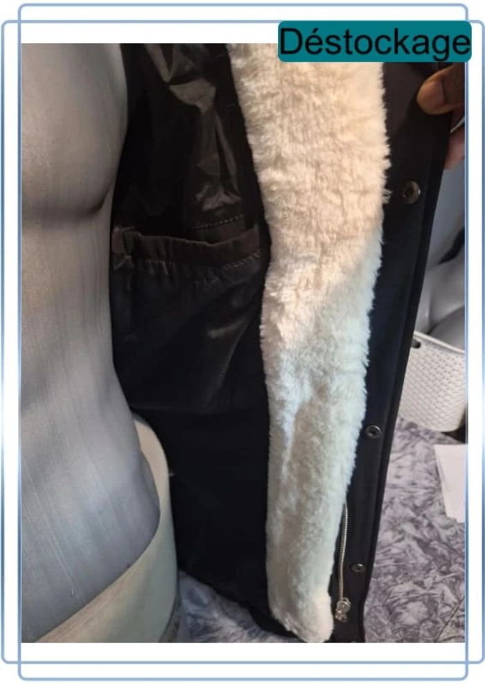 Blouson fourrure à capuche projet X - homme - noir et blanc - taille M (161) - photo numéro 9