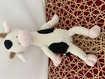 doudou vache blanche , noir