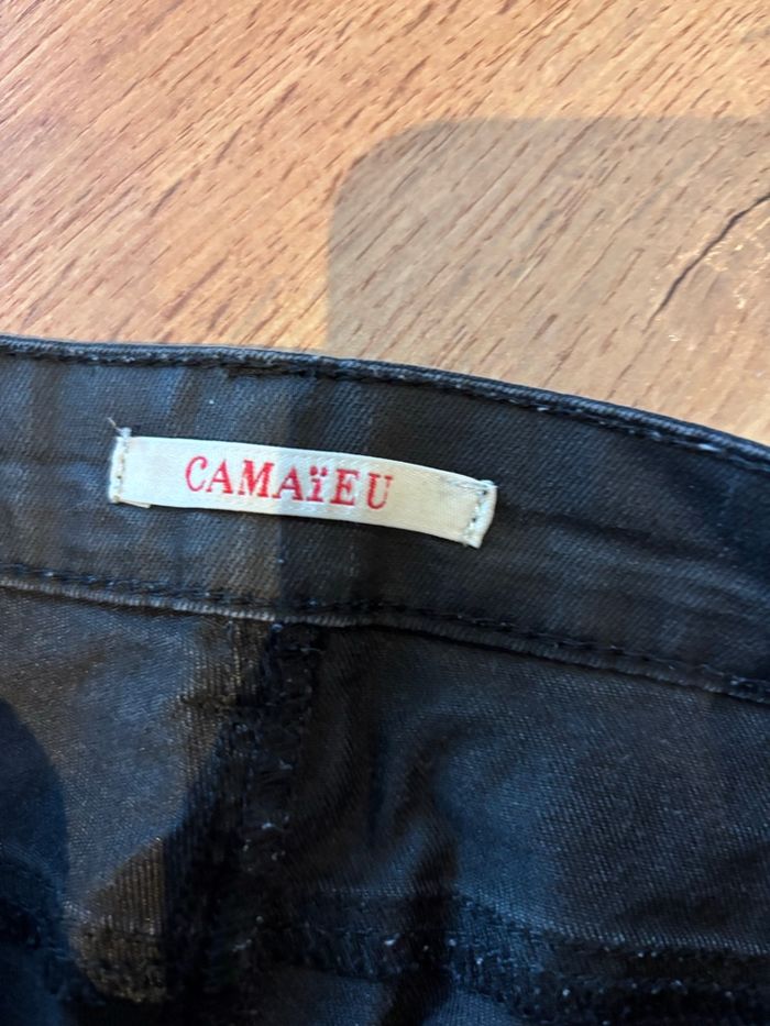 Jeans slim noir enduit Camaïeu taille 38 - photo numéro 3