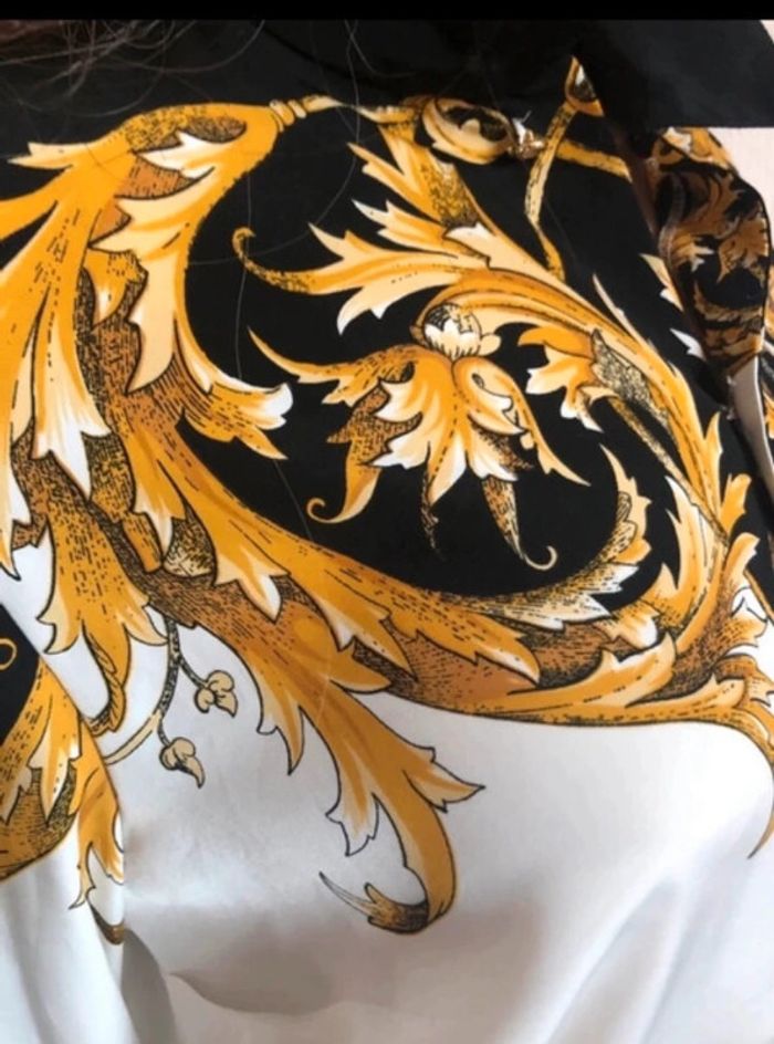 Vintage baroque pattern shirt / Chemise vintage motif baroque Françoise de France - photo numéro 9