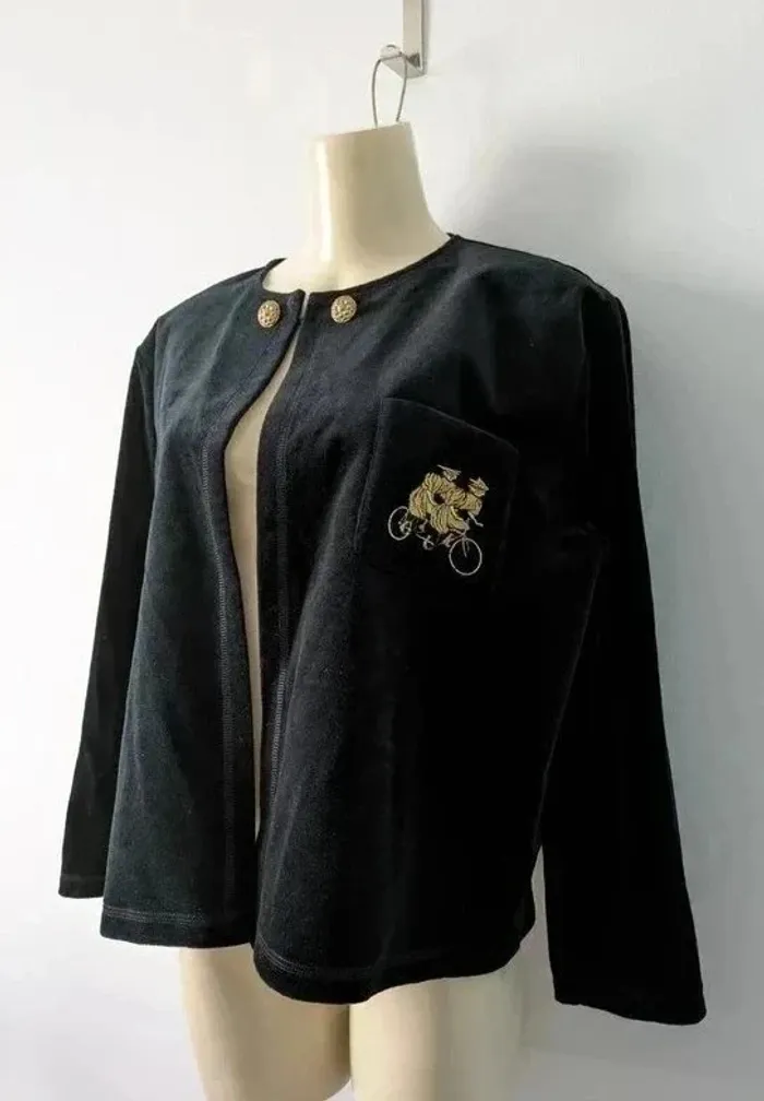 Veste en velours broderie dorée - Marc Orian - taille 44/46 - photo numéro 2