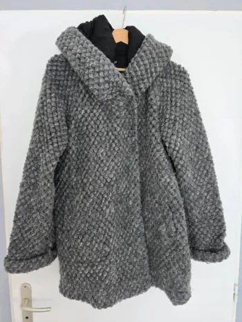 Manteau gris chiné très chaud