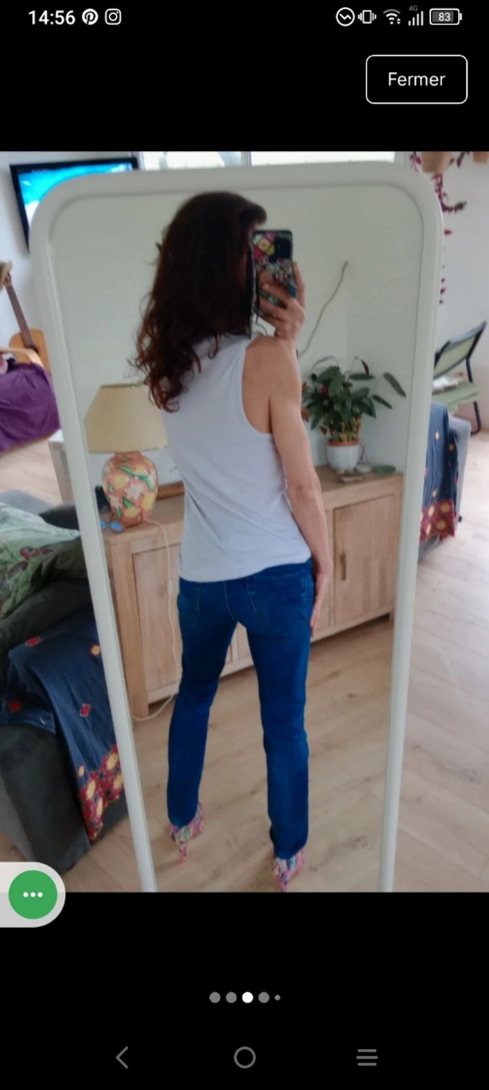 Débardeur L côtelé lilas c78 - photo numéro 6