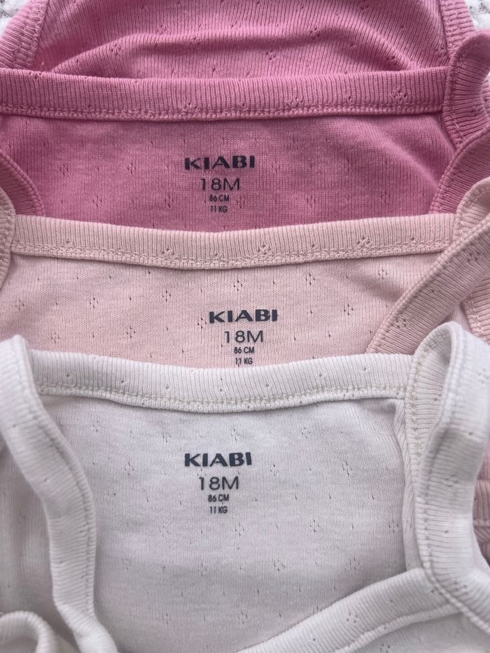 Lot de 3 bodies évolutifs à brettelles roses taille 18 mois Kiabi - photo numéro 9