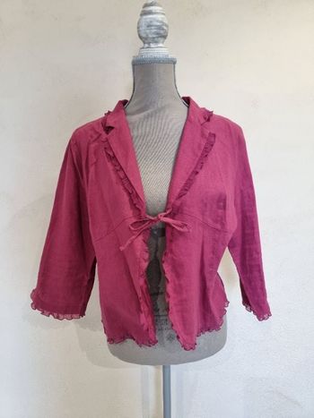 Gilet / veste rose en lin