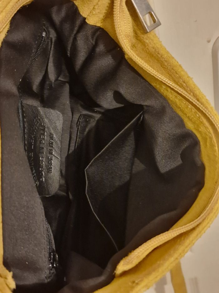 Sac Bandoulière Cuir Véritable - Jaune Moutarde - photo numéro 9