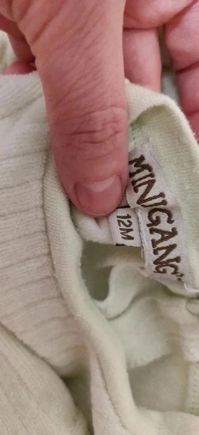 Ensemble pyjama velours vert pâle Mini Gang 12 mois - photo numéro 8