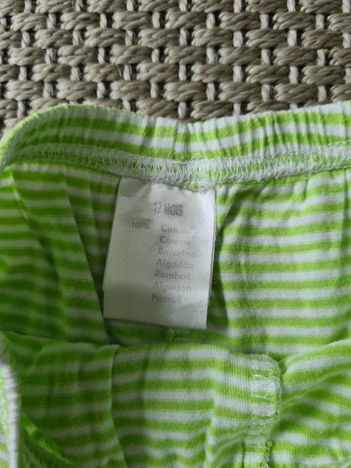 Lot de 2 shorts mixtes vert anis - 12 mois - photo numéro 10