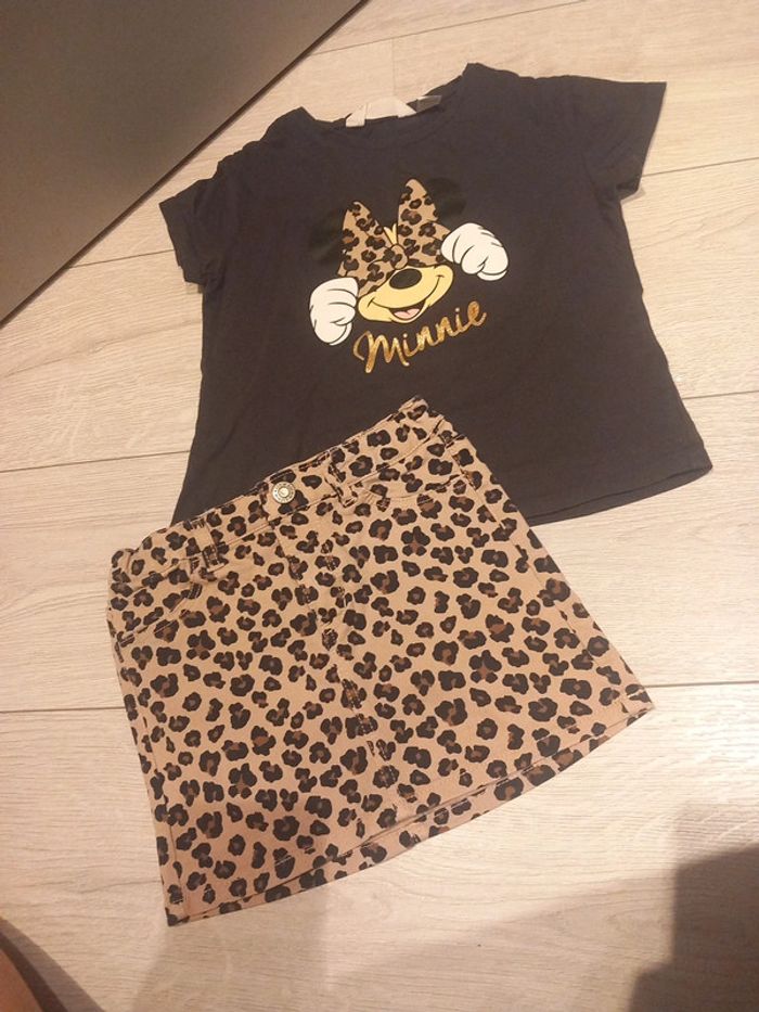 Ensemble minnie léopard h&m 4/6 ans