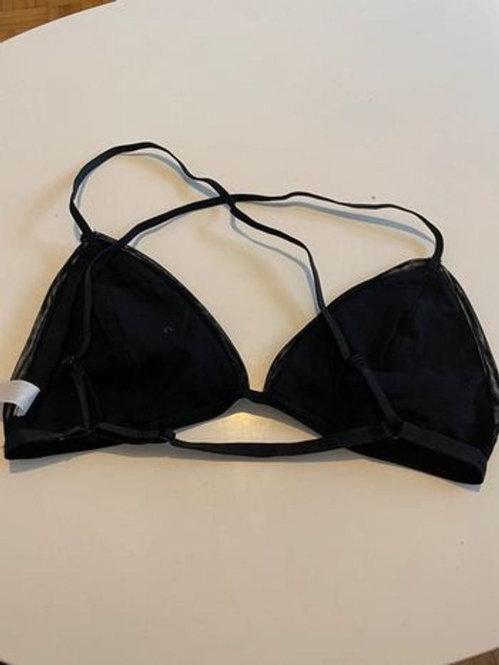 Brassière noire neuve taille S en coton - photo numéro 2
