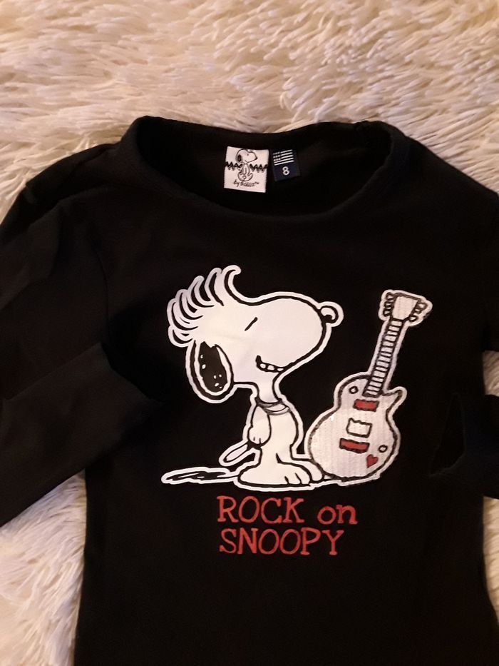 T-shirt manche longues fille 8 ans ROCK SNOOPY - photo numéro 4