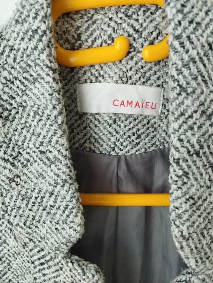 Manteau mi long demi saison en tweed camaïeu XS - photo numéro 6