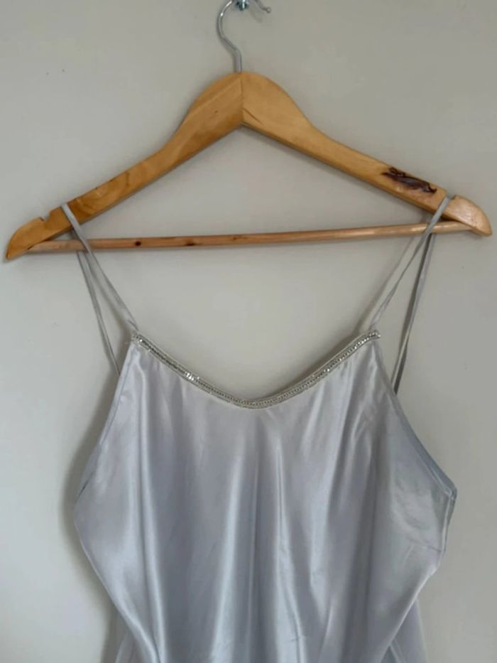 Top soie argenté - photo numéro 3