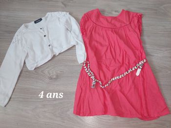 Ensemble robe Gilet blanc 4 ans