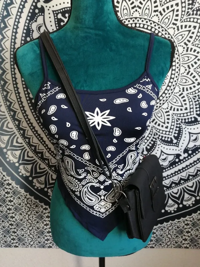 Top marine court style foulard motifs bandana / shein / (S)