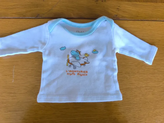 312331 tee-shirt ML blanc garçon naissance kimbaloo