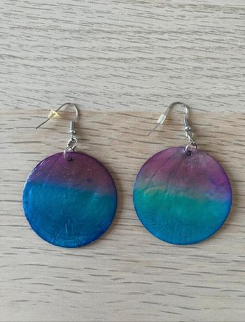 Boucles d'oreilles turquoise et fushia